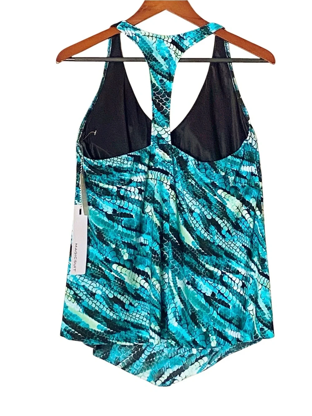 MAGICSUIT Taylor Racerback Underwire Tankini Top Blue Green New